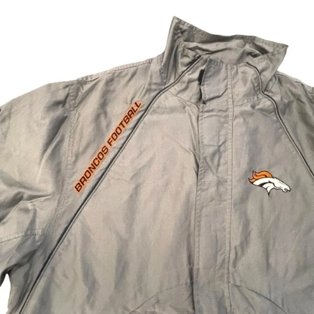 Men’s Reebok NFL Denver Broncos Big Logo Full Zip Windbreaker Jacket‎ Size Large